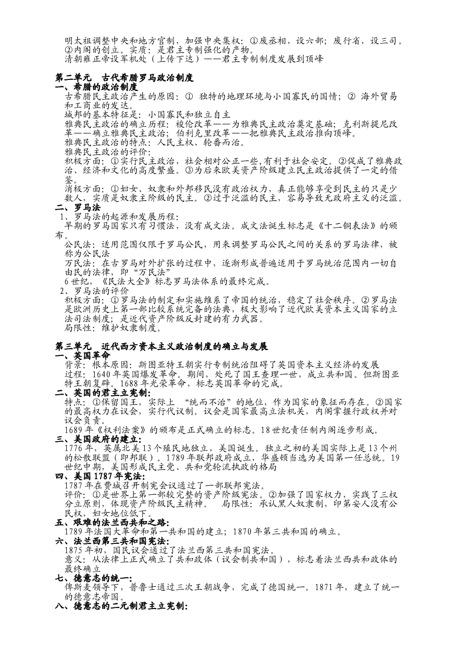 高中历史知识点总结完整版.doc,第2页预览