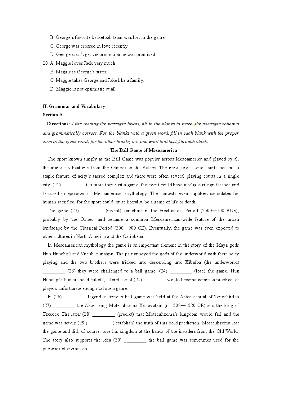 2020年1月上海高考英语真题试卷(word版,含听力原文).doc,第3页预览