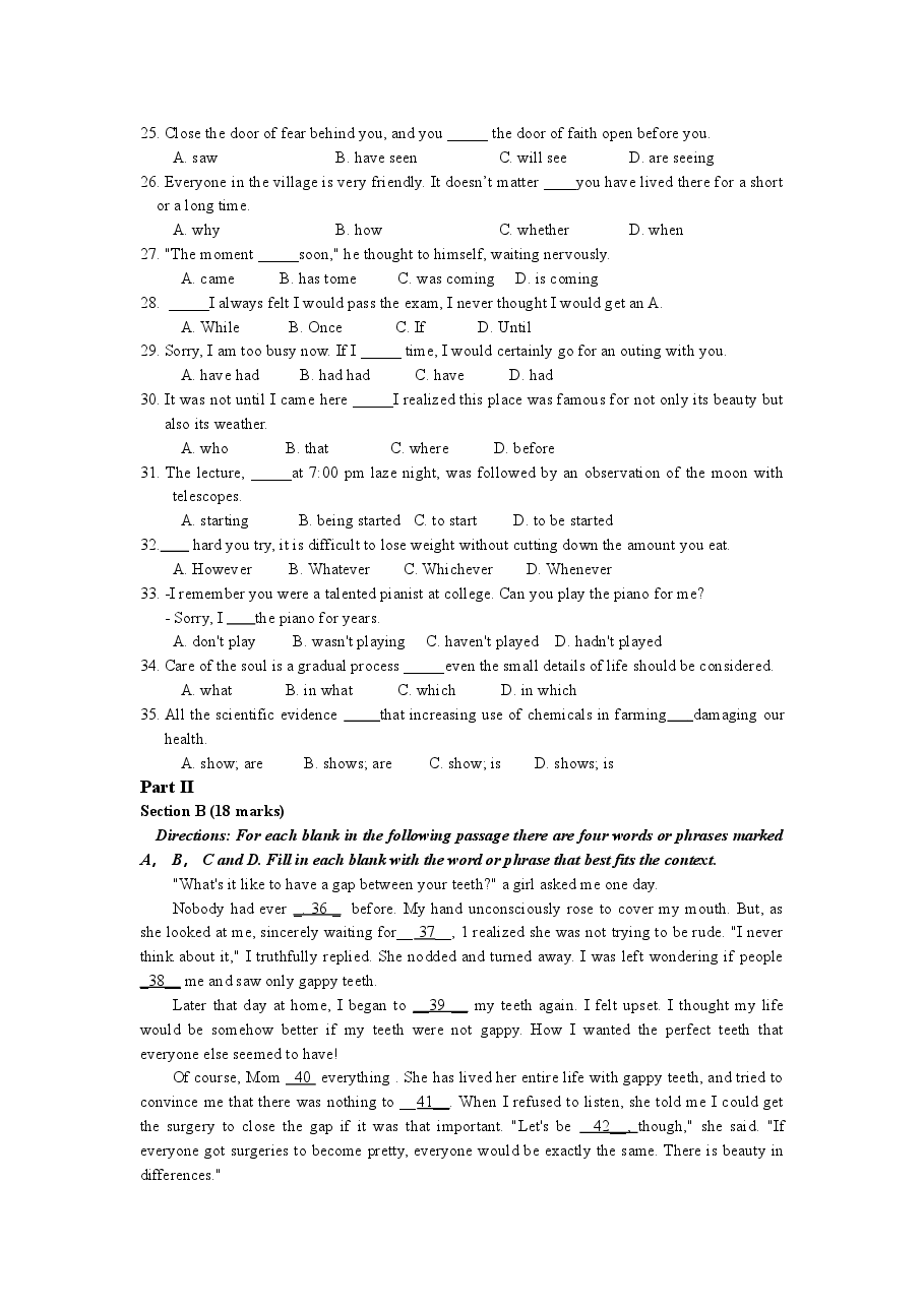 2012年高考英语湖南卷答案及试题word版.doc,第3页预览