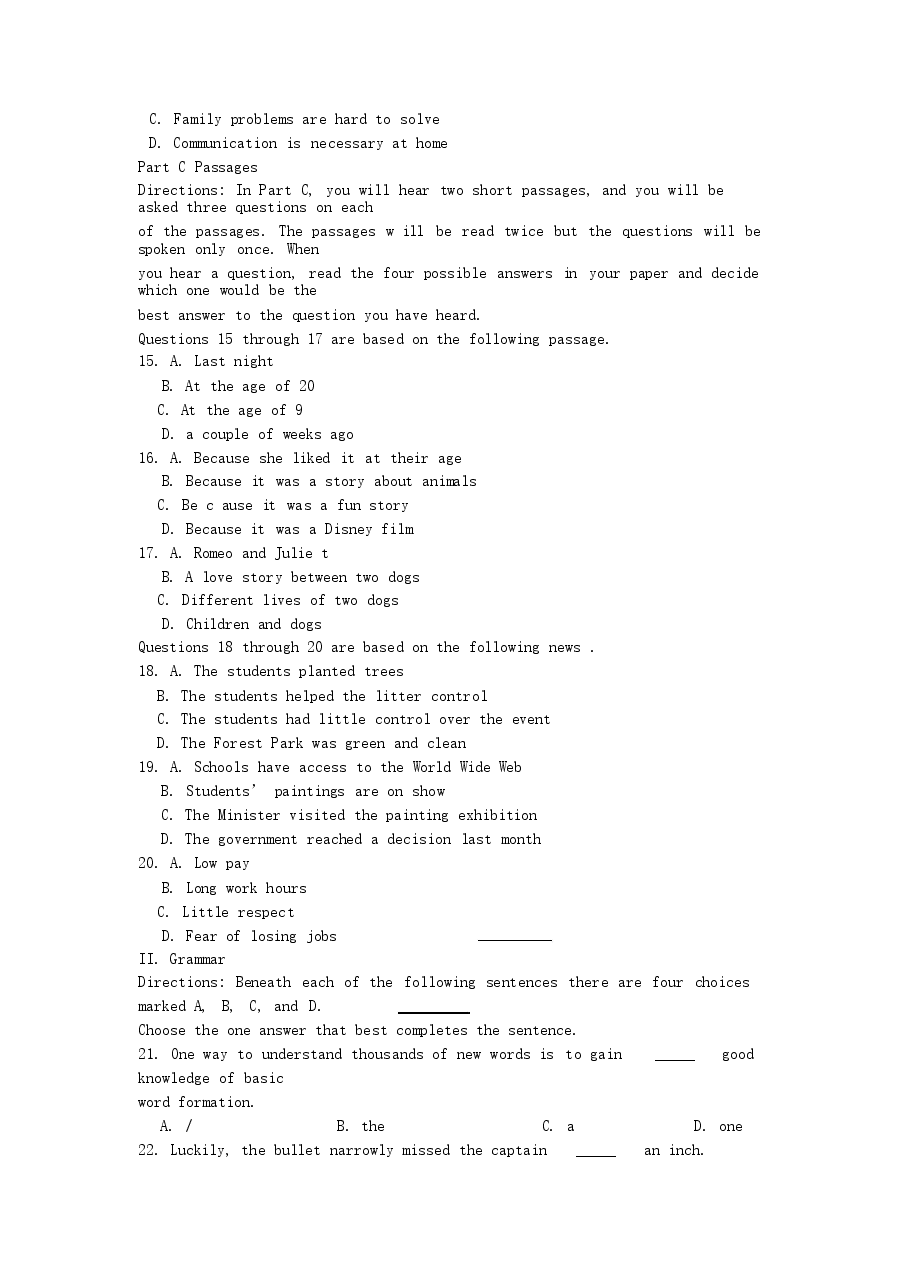 2002年上海高考英语真题及答案.doc,第4页预览