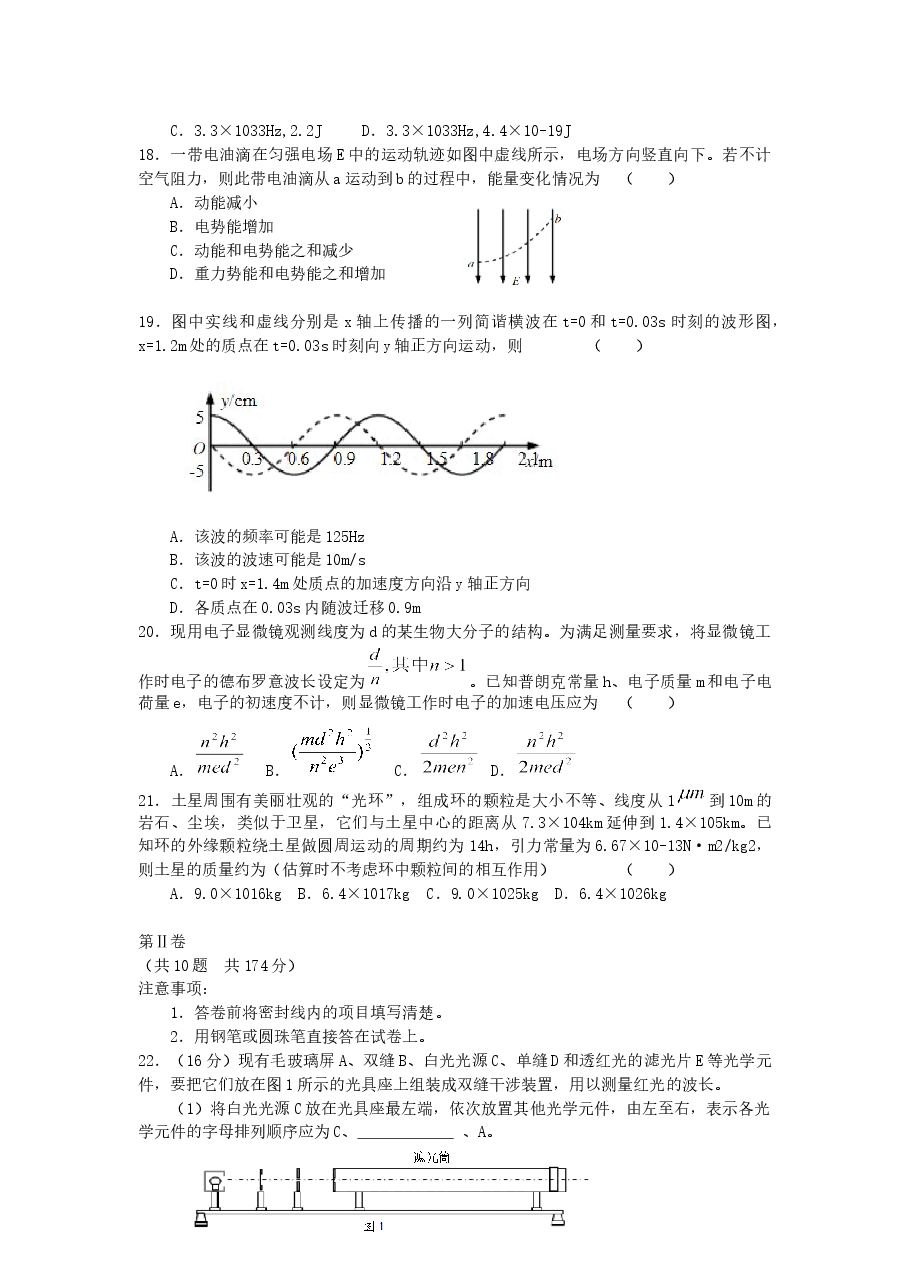 2005年天津高考理科综合真题及答案.doc,第4页预览