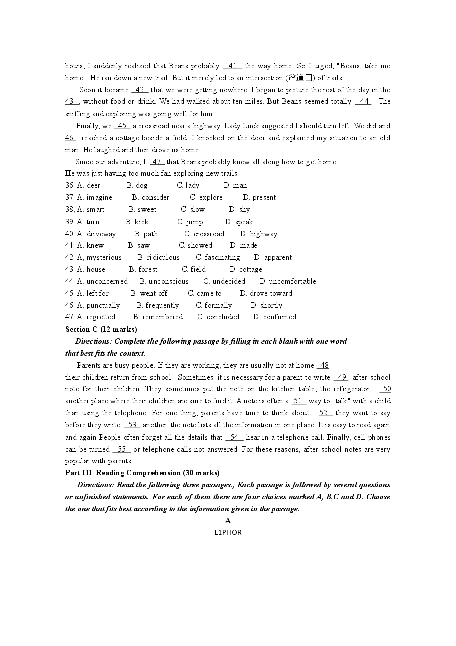 2010年高考英语湖南卷答案及试题word版.doc,第4页预览