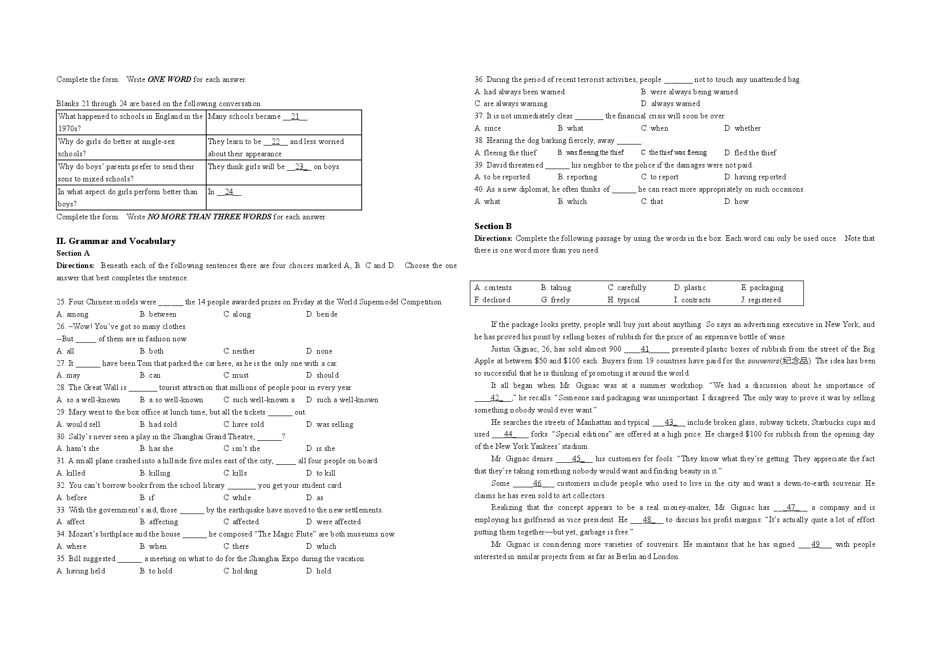 2009年上海高考英语试题及答案.doc，第2页预览