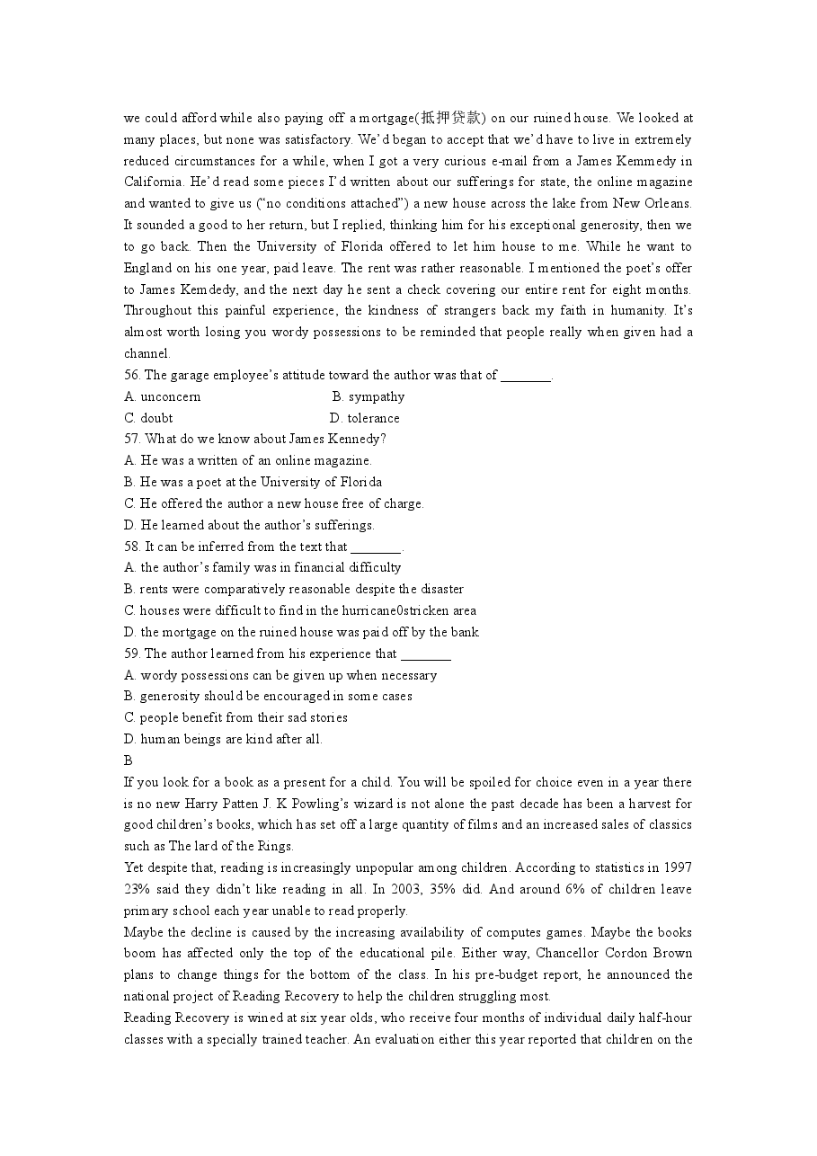 2007年山东卷英语高考试题及答案.doc,第3页预览