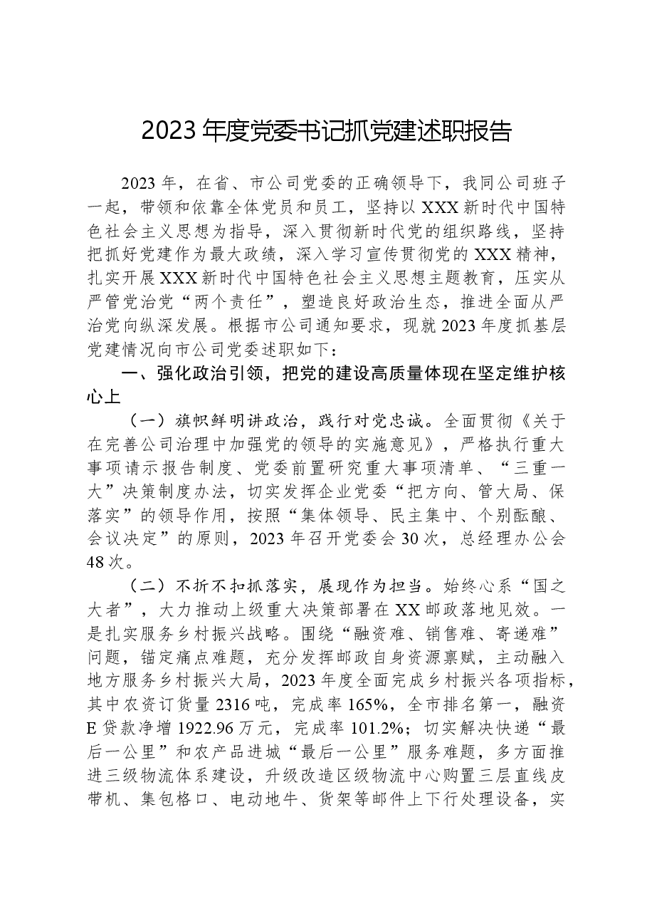 2023年度党委书记抓党建述职报告.docx,第1页预览