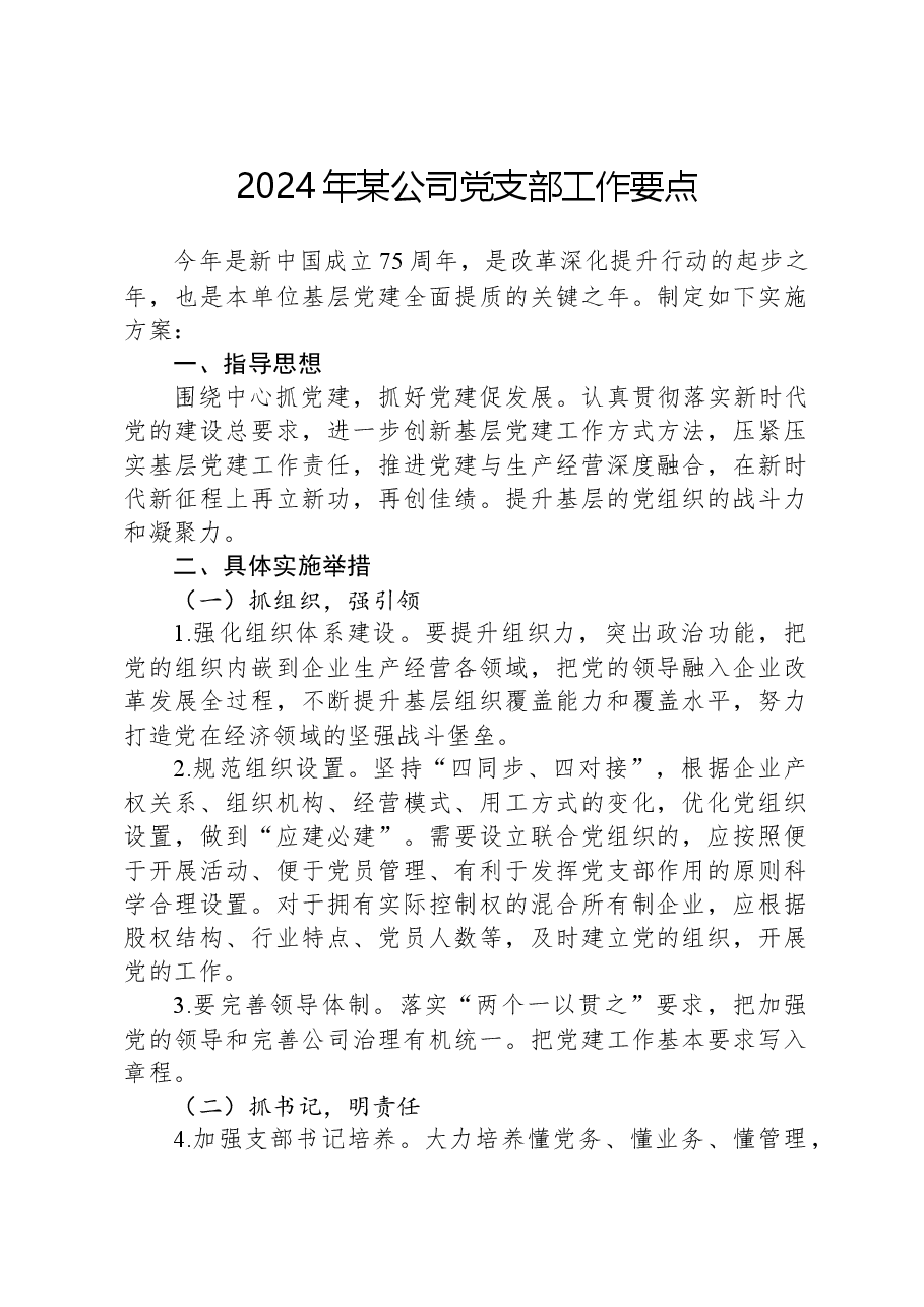 2024年某公司党支部工作要点.docx,第1页预览