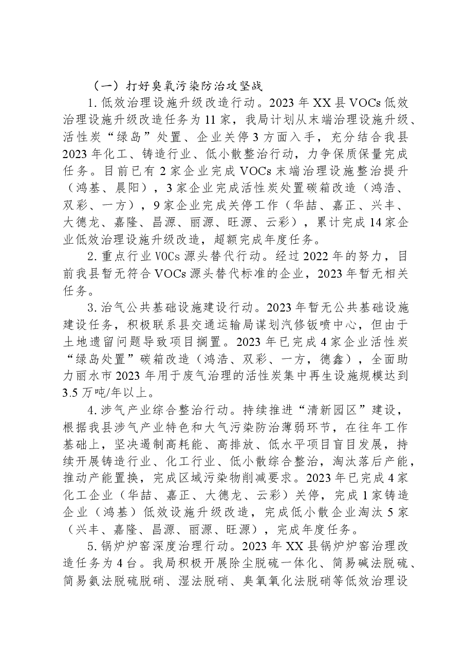 县2023年清新空气行动实施计划工作总结及2024年工作计划.docx，第2页预览