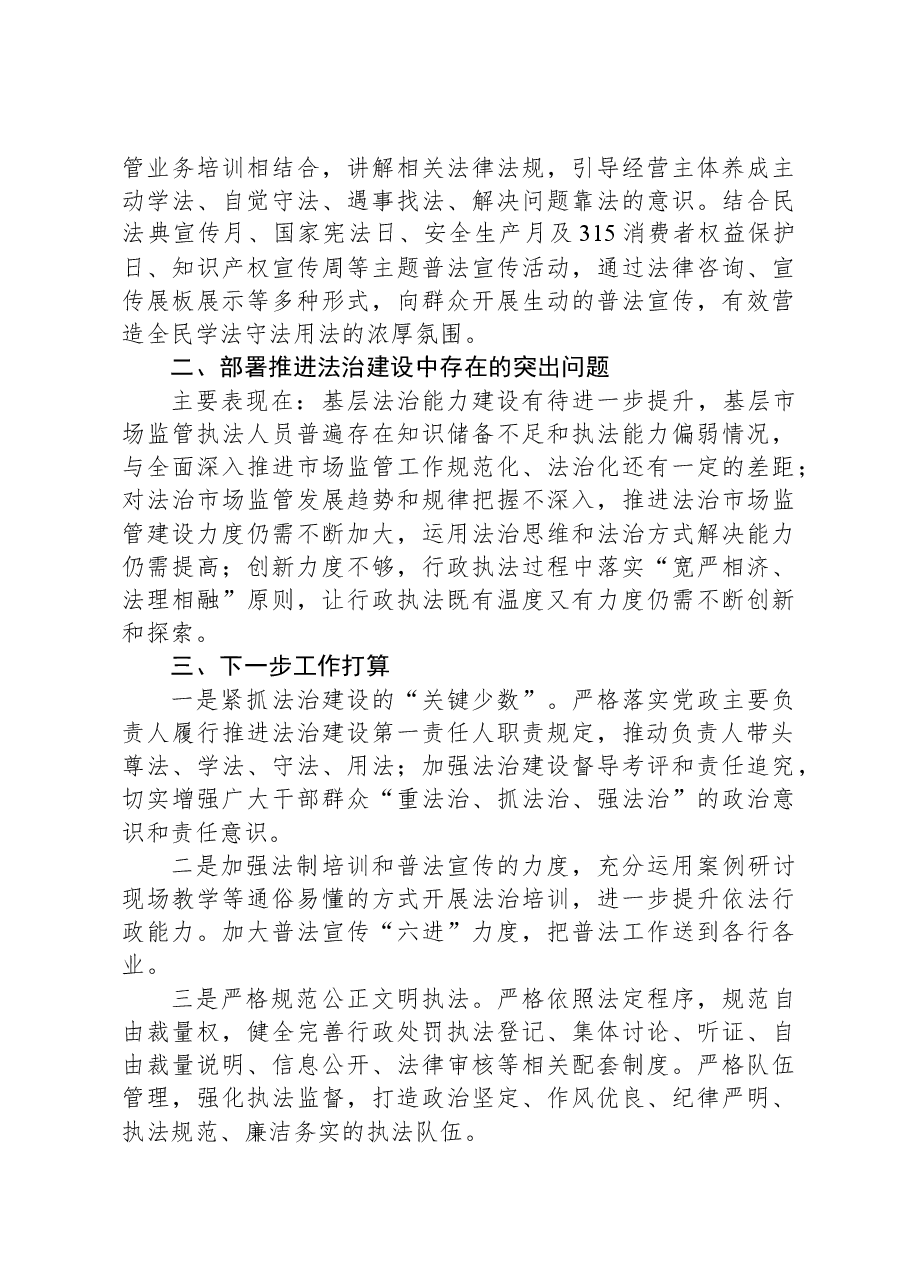 2023年度县市场监督管理局主要负责人述法工作报告.docx,第3页预览