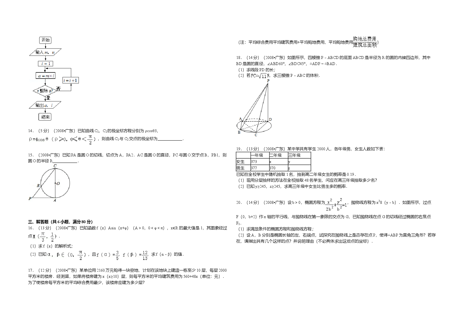 2008年广东高考(文科)数学试题及答案.doc,第2页预览