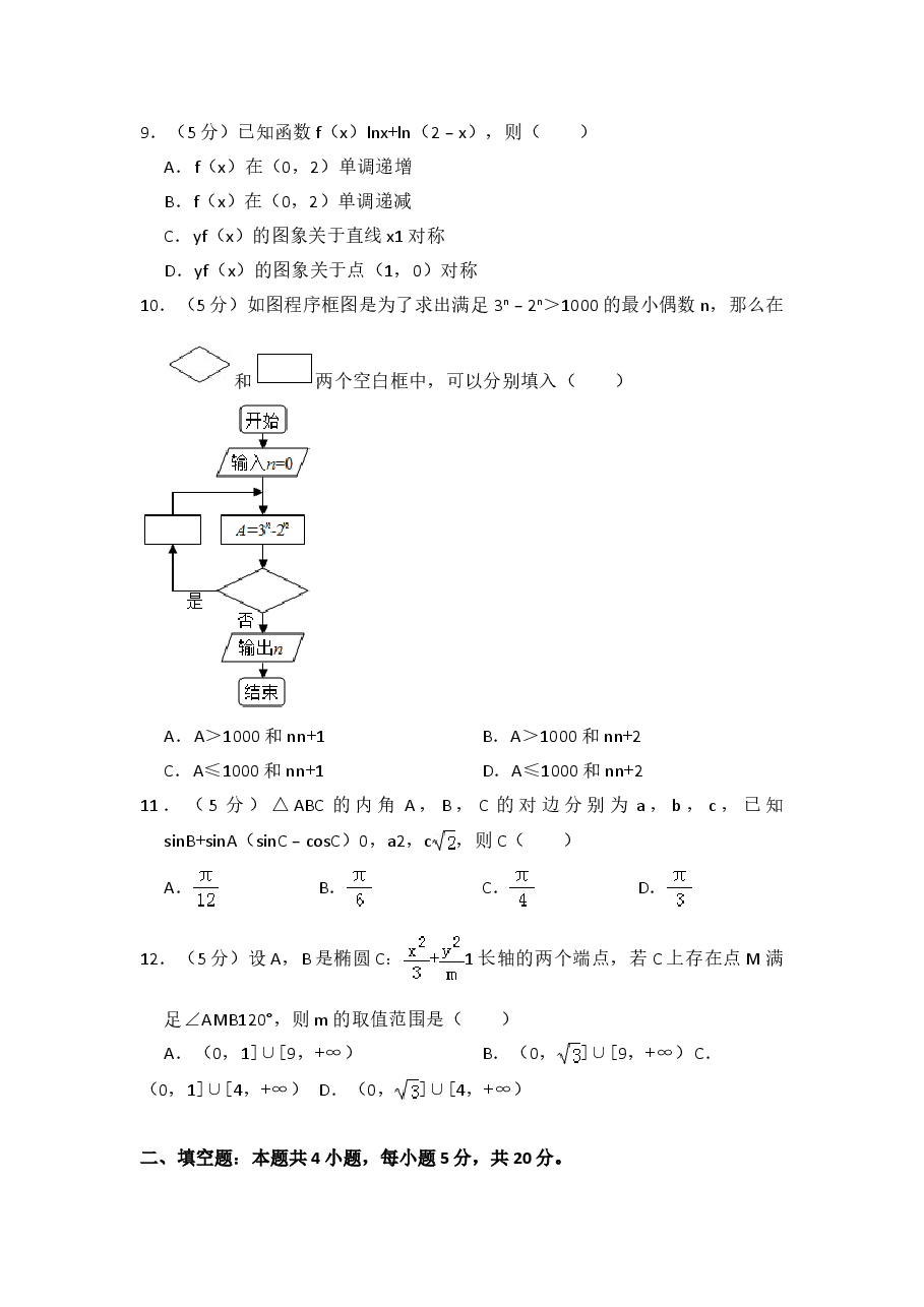 2017年全国统一高考数学试卷(文科)(新课标ⅰ)(含解析版).doc,第3页预览