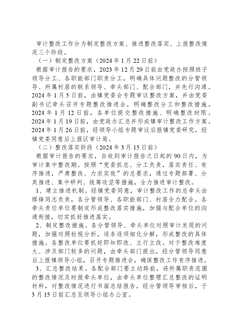 关于X镇主要领导任期经济责任审计整改落实方案的报告.docx,第2页预览