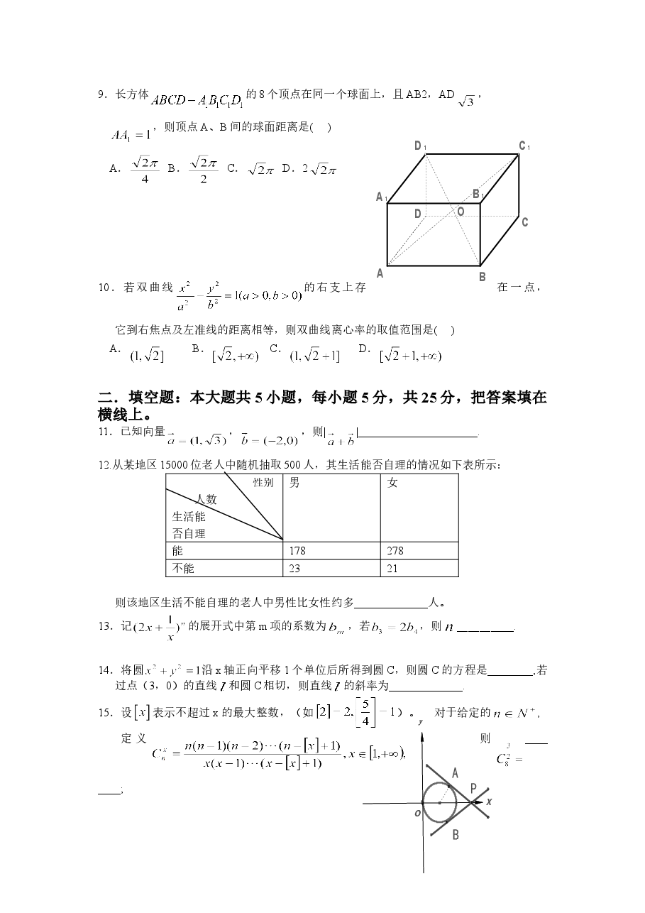 2008年湖南高考文科数学试题及答案word版.doc,第2页预览