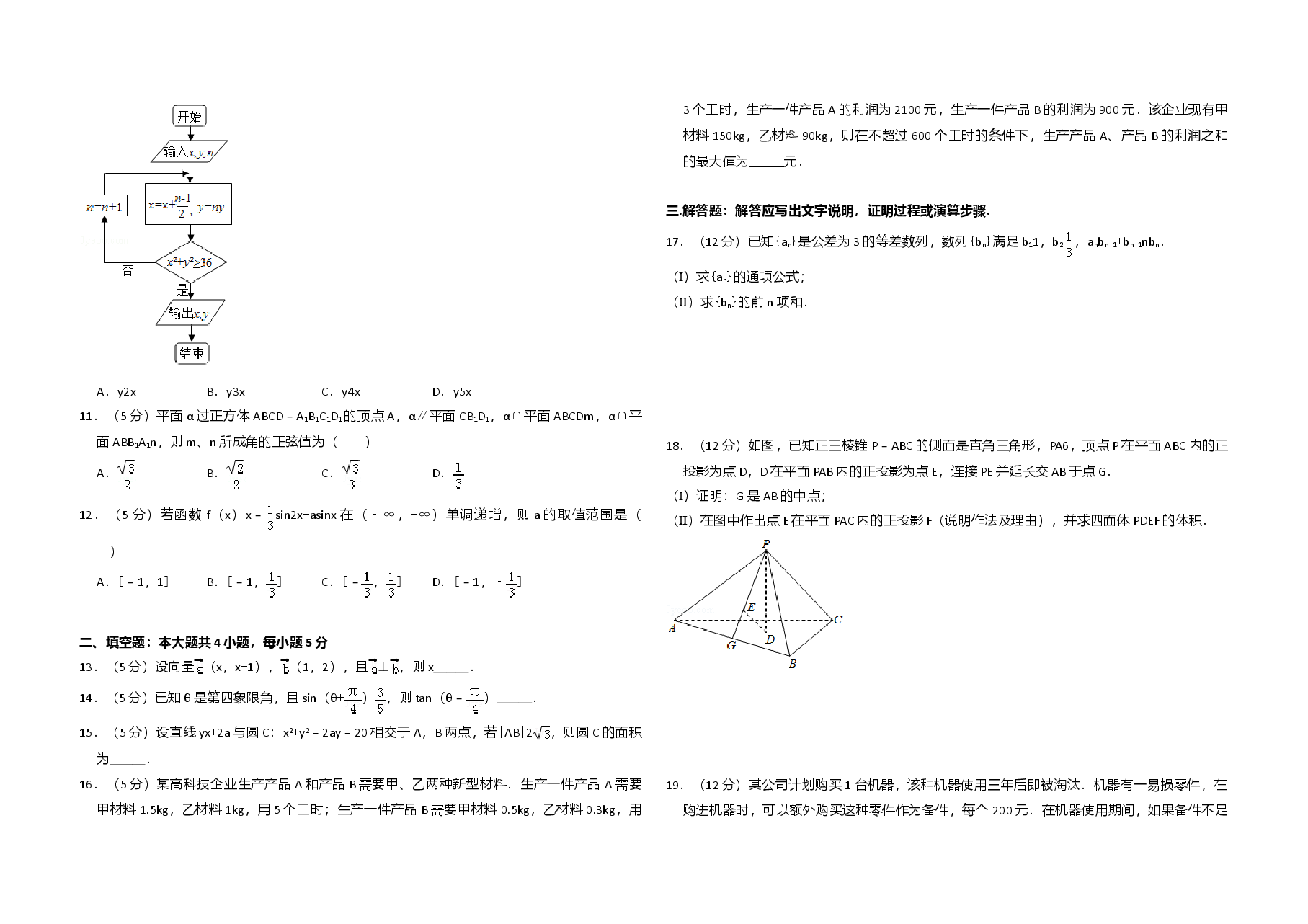2016年全国统一高考数学试卷（文科）（新课标ⅰ）（原卷版）.doc，第2页预览