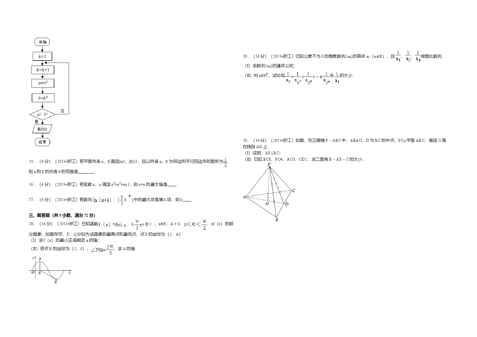 2011年浙江省高考数学【文】(原卷版).doc,第2页预览