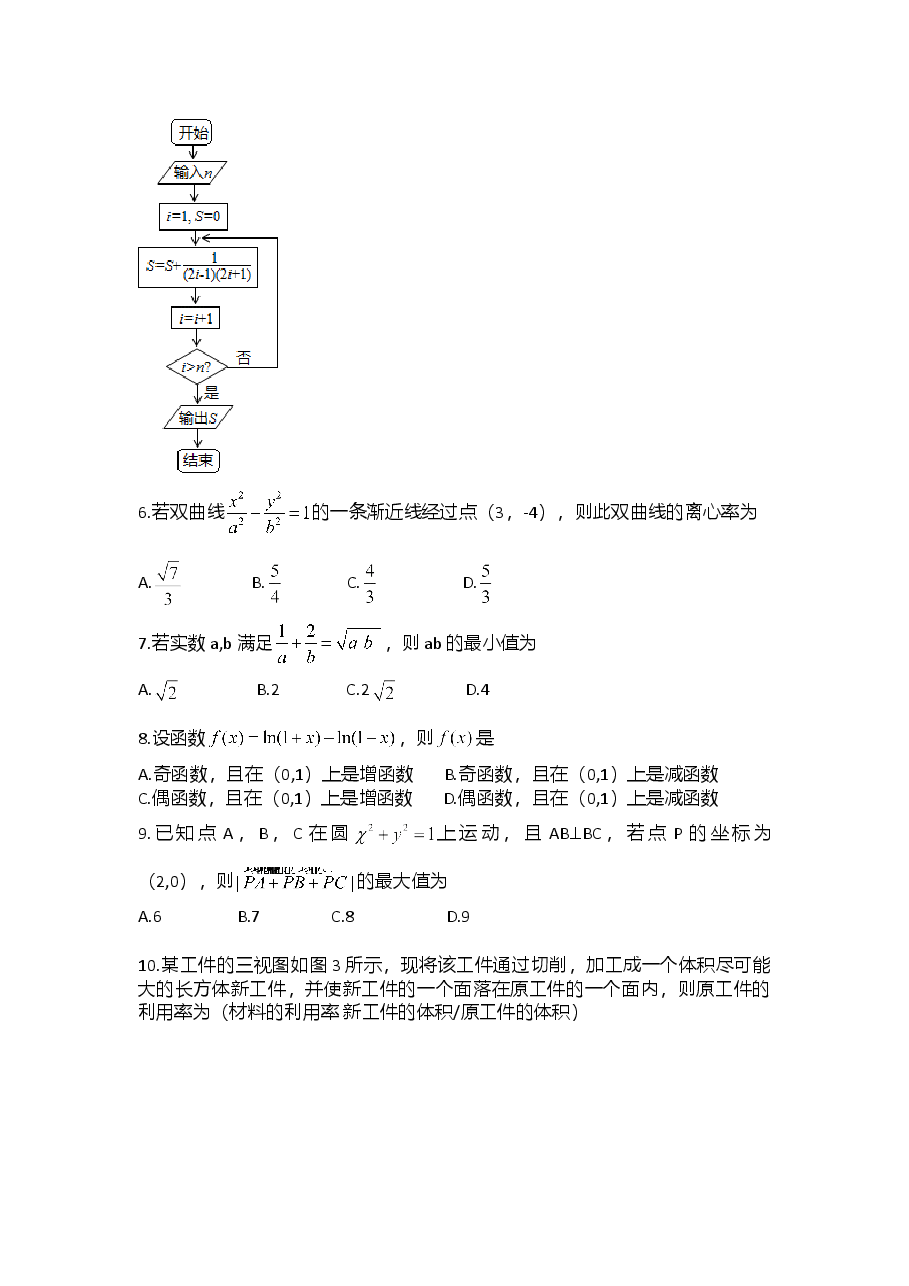 2015年湖南高考文科数学试题及答案word版.doc,第2页预览