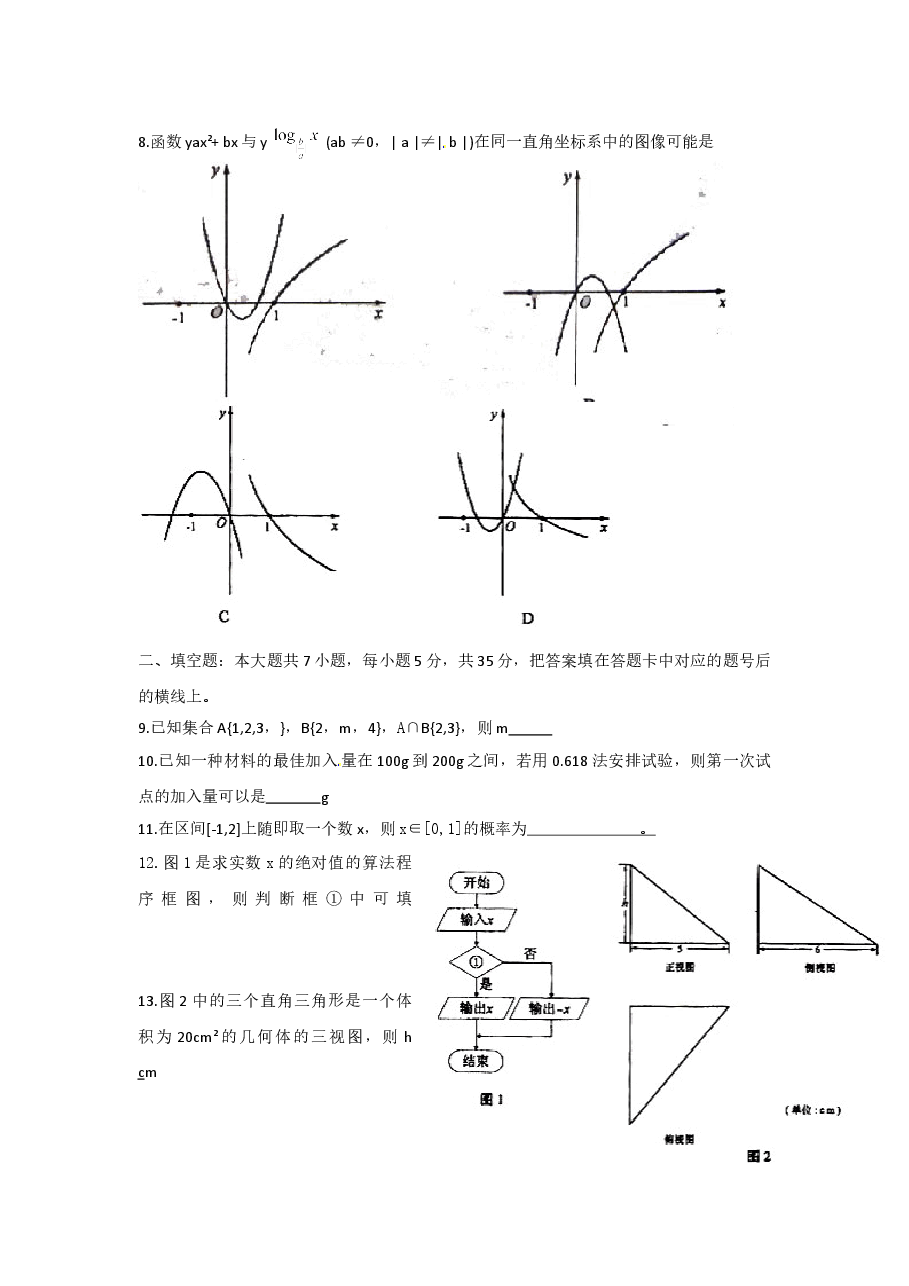 2010年湖南高考文科数学试题及答案word版.doc,第2页预览