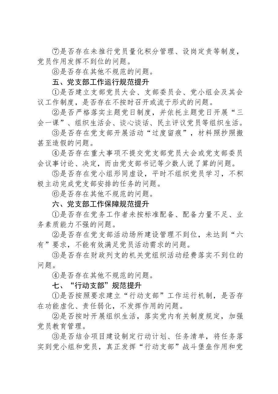 党支部规范提升重点查摆(7+42)问题清单.docx,第3页预览