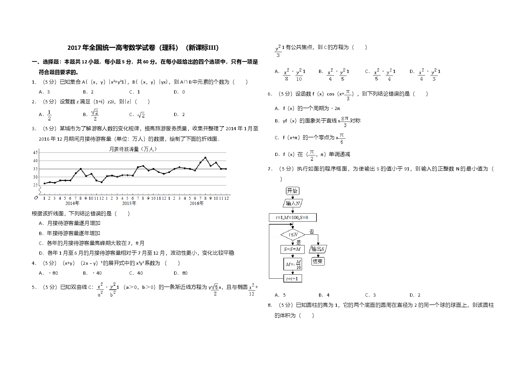 2017年全国统一高考数学试卷(理科)(新课标ⅲ)(原卷版).doc,第1页预览