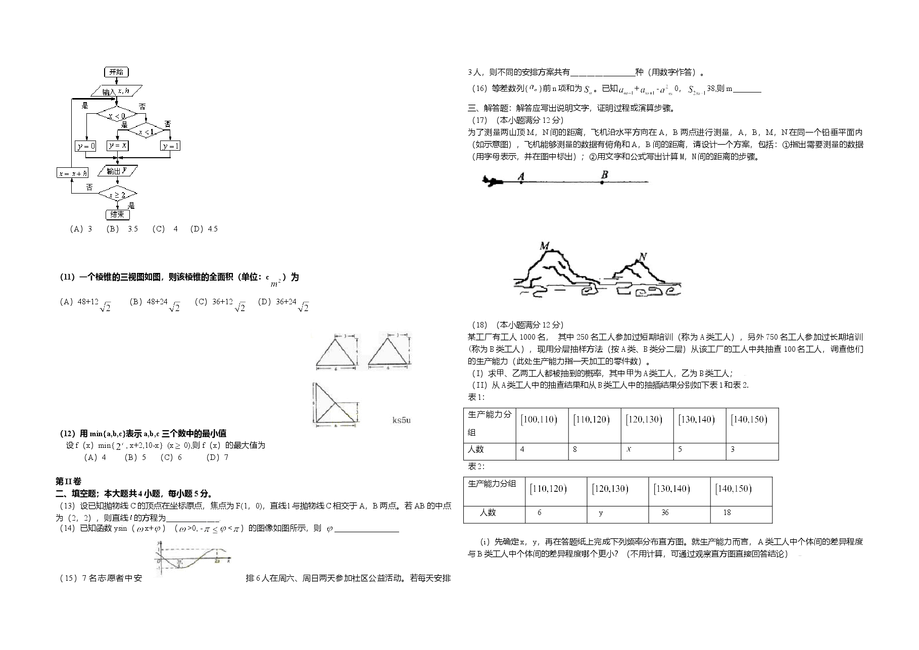 2009年海南省高考数学(原卷版)(理科).doc,第2页预览