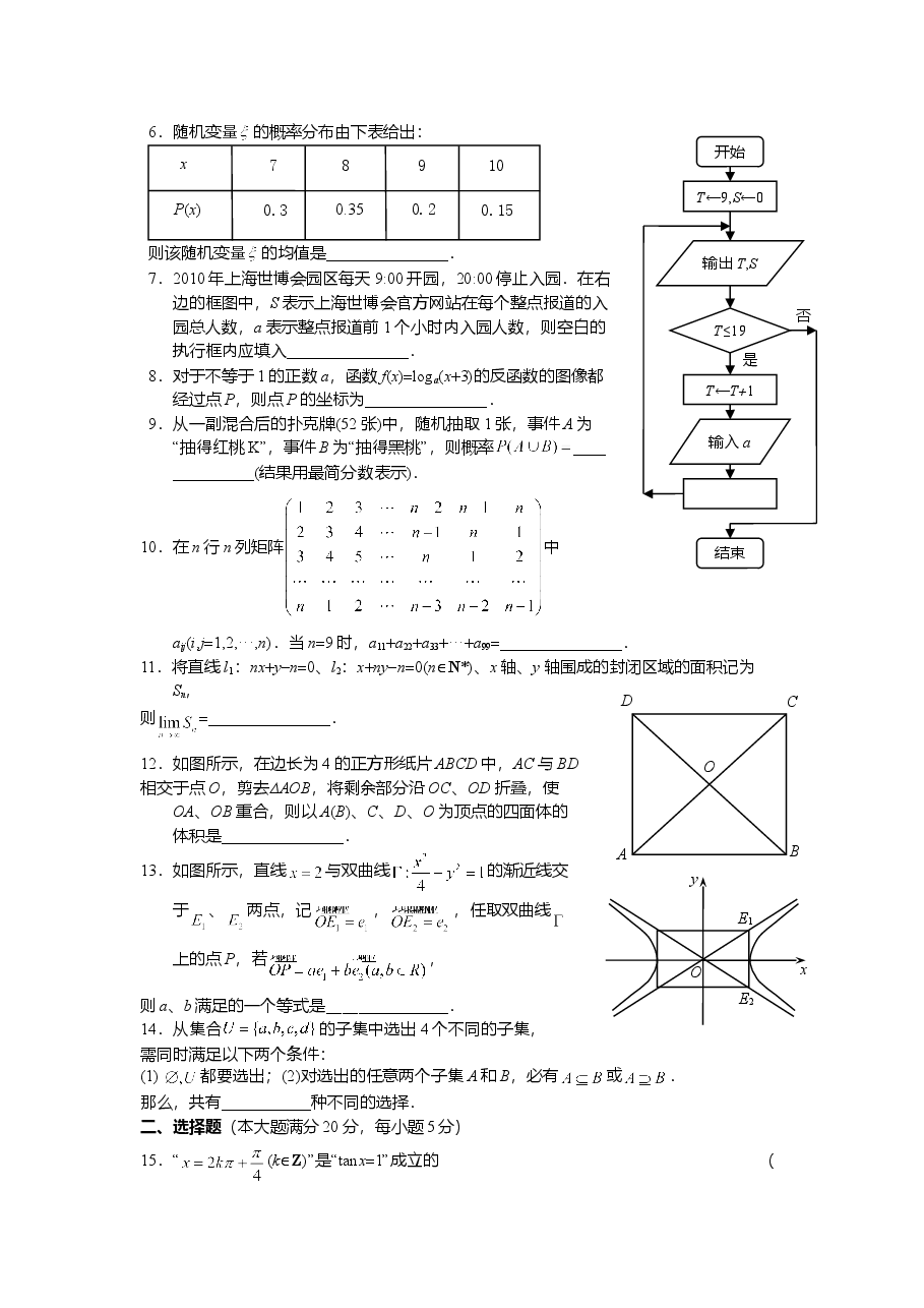 2010年上海高考数学真题(文科)试卷(原卷版).doc,第4页预览