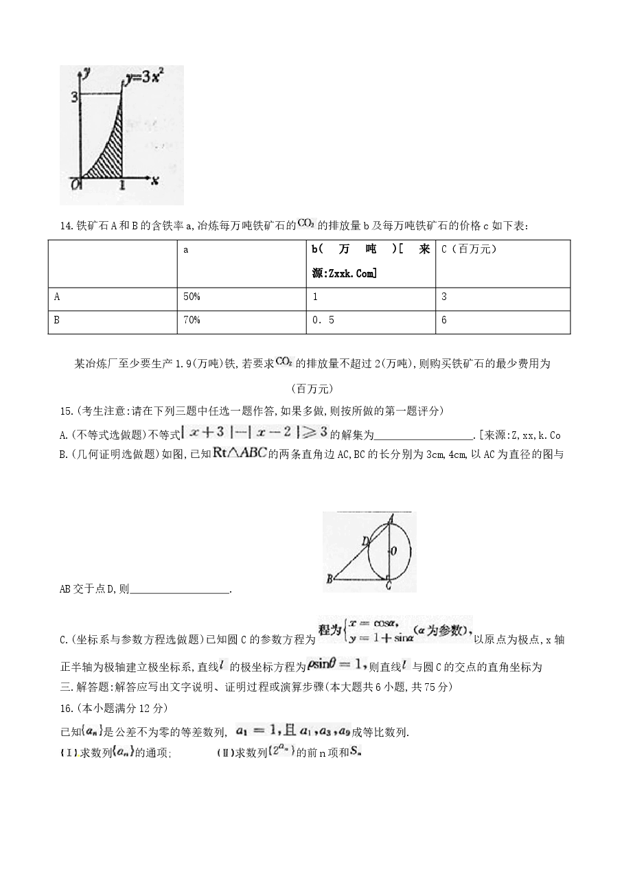 2010年陕西高考理科数学试题及答案.doc,第3页预览