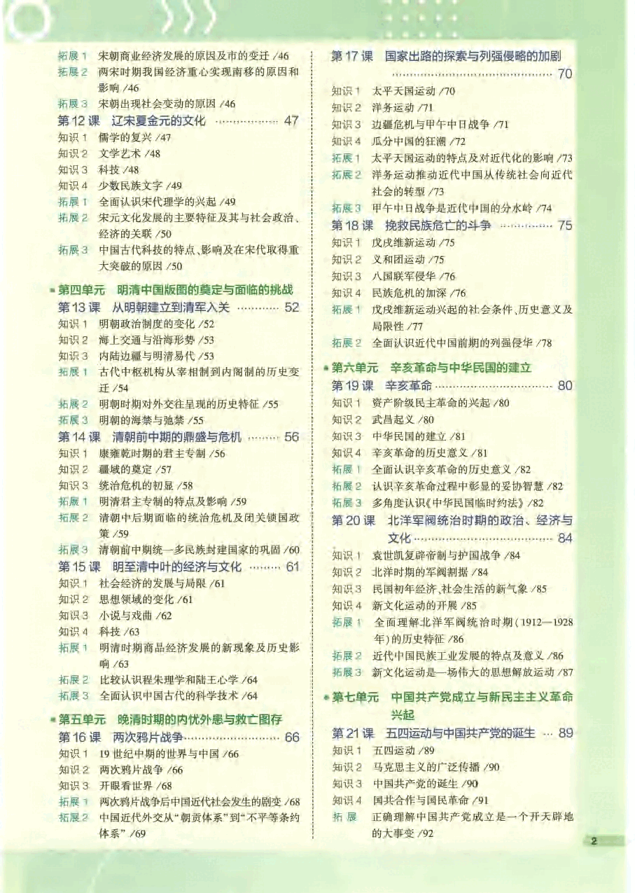 2023版《高中知识清单》历史(新教材版).pdf,第2页预览