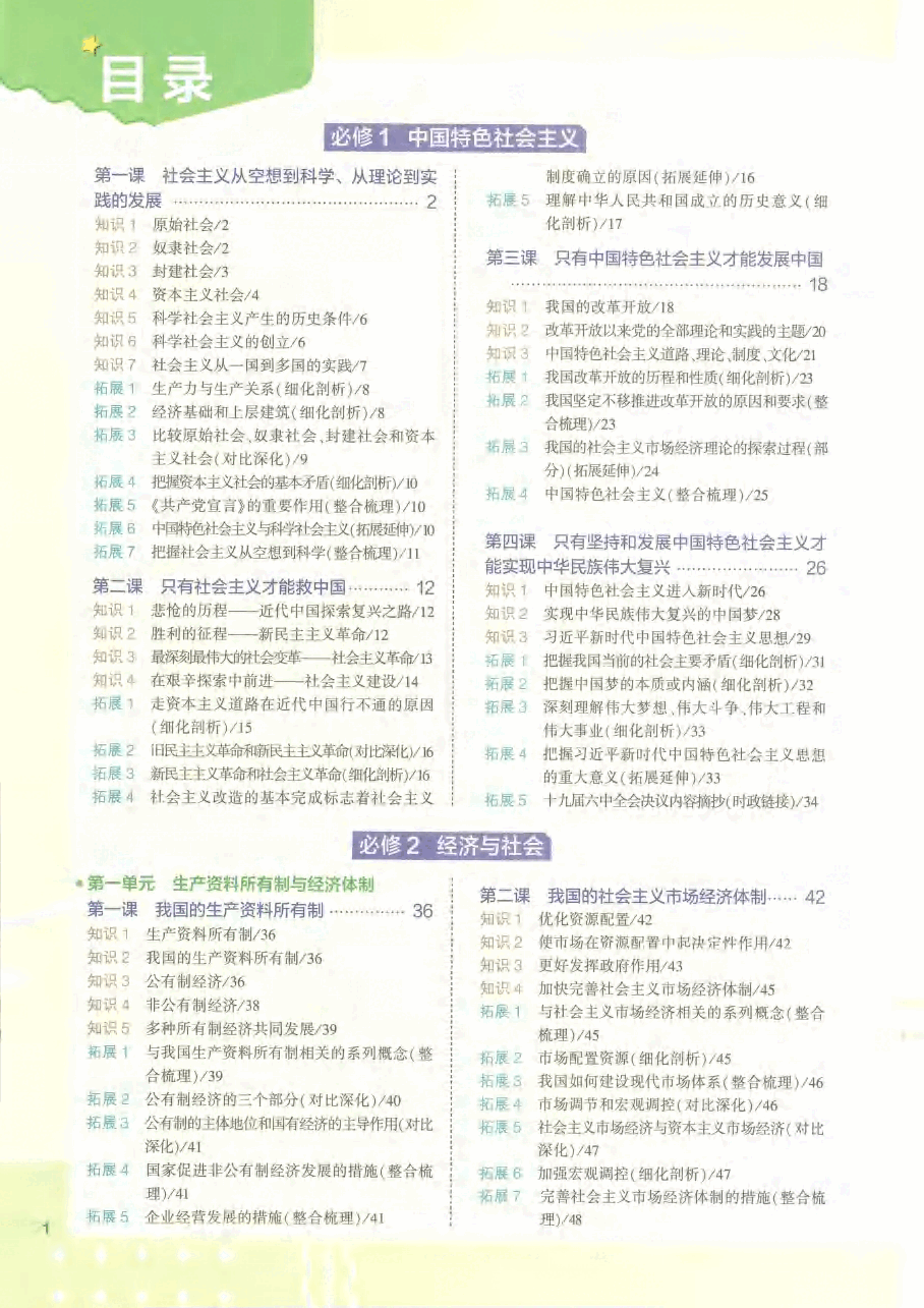 2023版《高中知识清单》政治(新教材版).pdf,第1页预览
