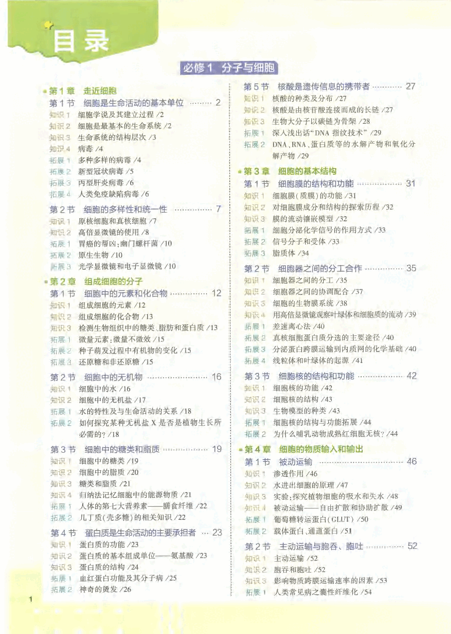 2023版《高中知识清单》生物(新教材版).pdf,第1页预览