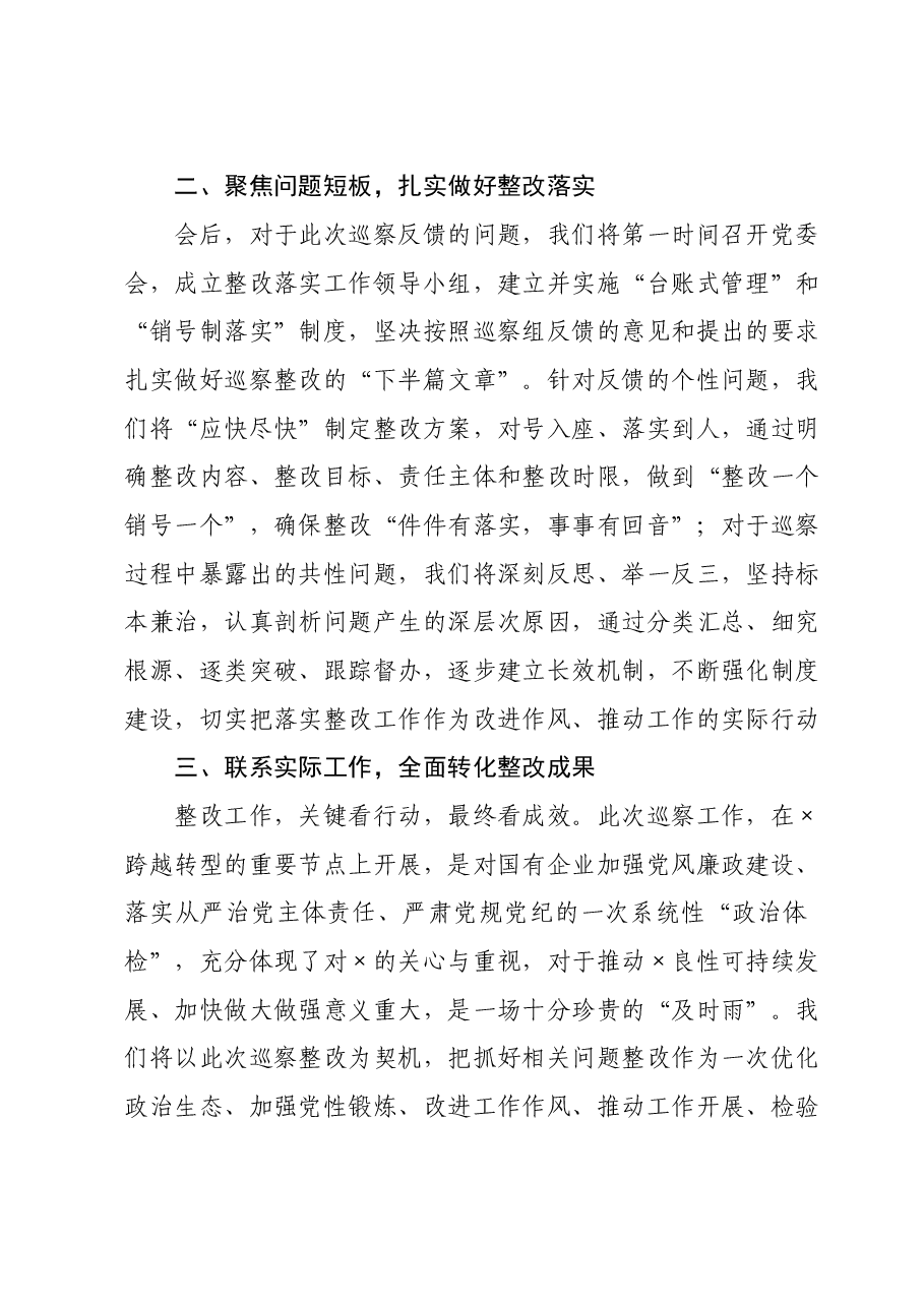 在巡察反馈会议上的表态发言.doc，第2页预览
