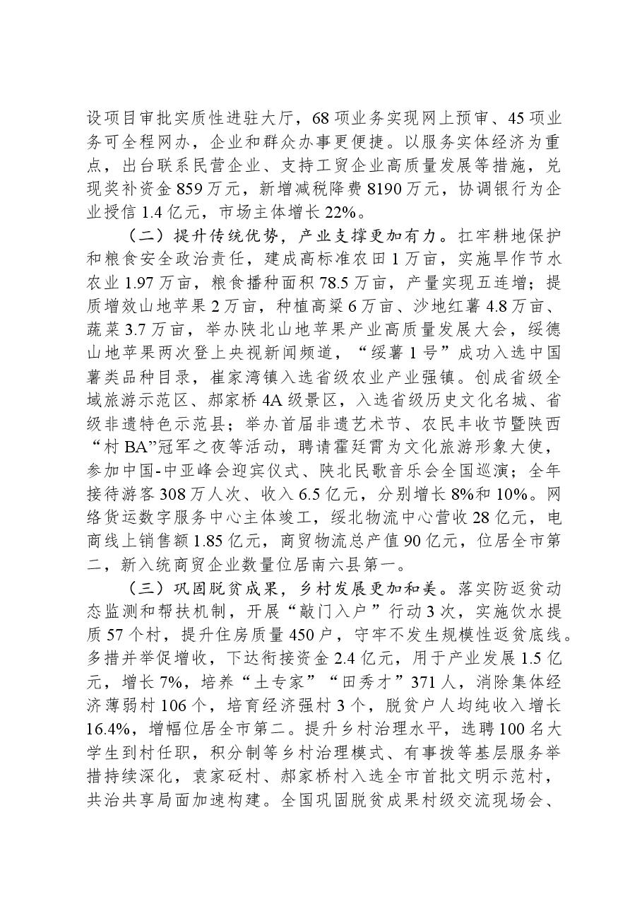2024年绥德县政府工作报告.docx，第2页预览