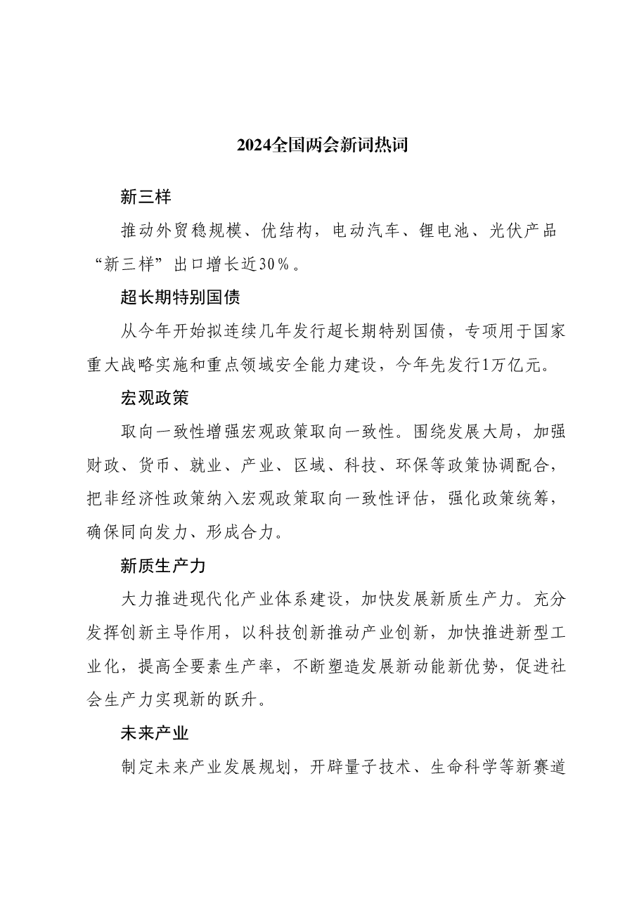 党课:2024两会十二个关键词新词热词解读(配套PPT).docx,第1页预览