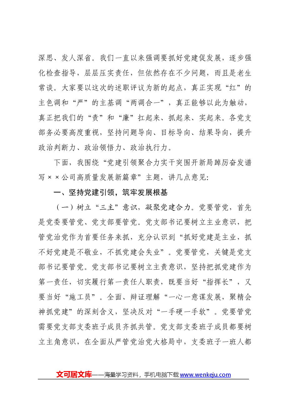 国企党委书记在公司党建纪检工作会上的讲话.docx,第3页预览