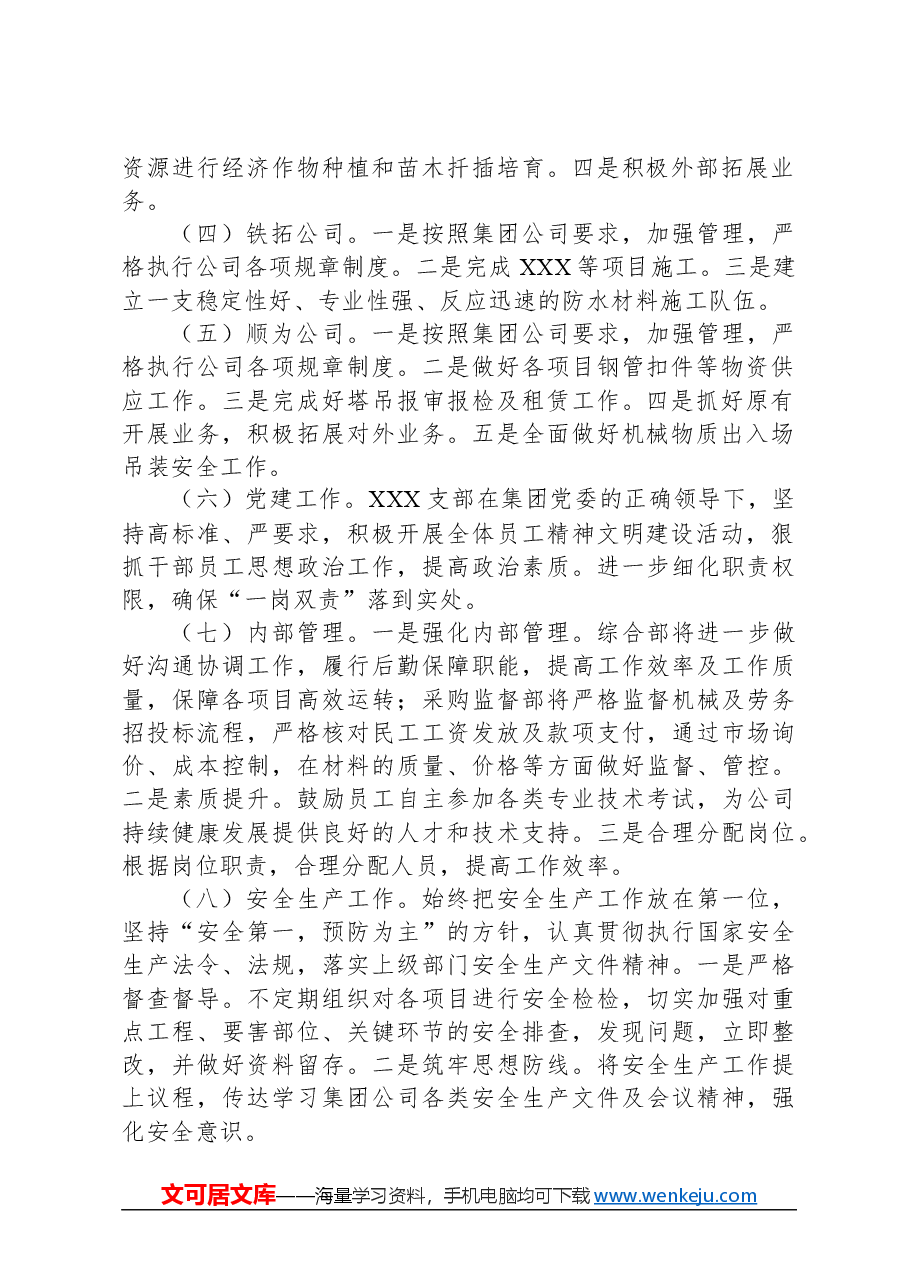 国企建设工程有限公司2024年生产经营工作要点(劳务、机械、园林类).docx,第2页预览