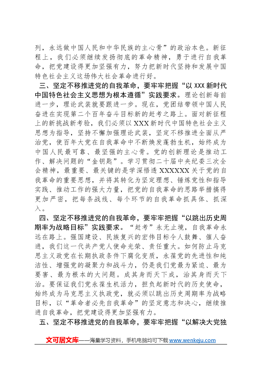 党课讲稿：“九个以”推进党的自我革命.docx，第2页预览