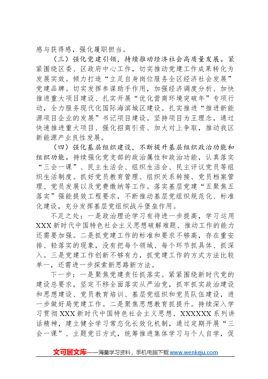 区经发局机关党支部书记抓基层党建述职报告.docx，第2页预览