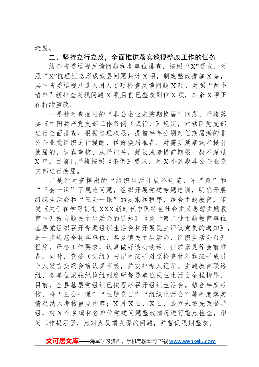 组织系统巡视巡察整改工作情况汇报.docx,第2页预览