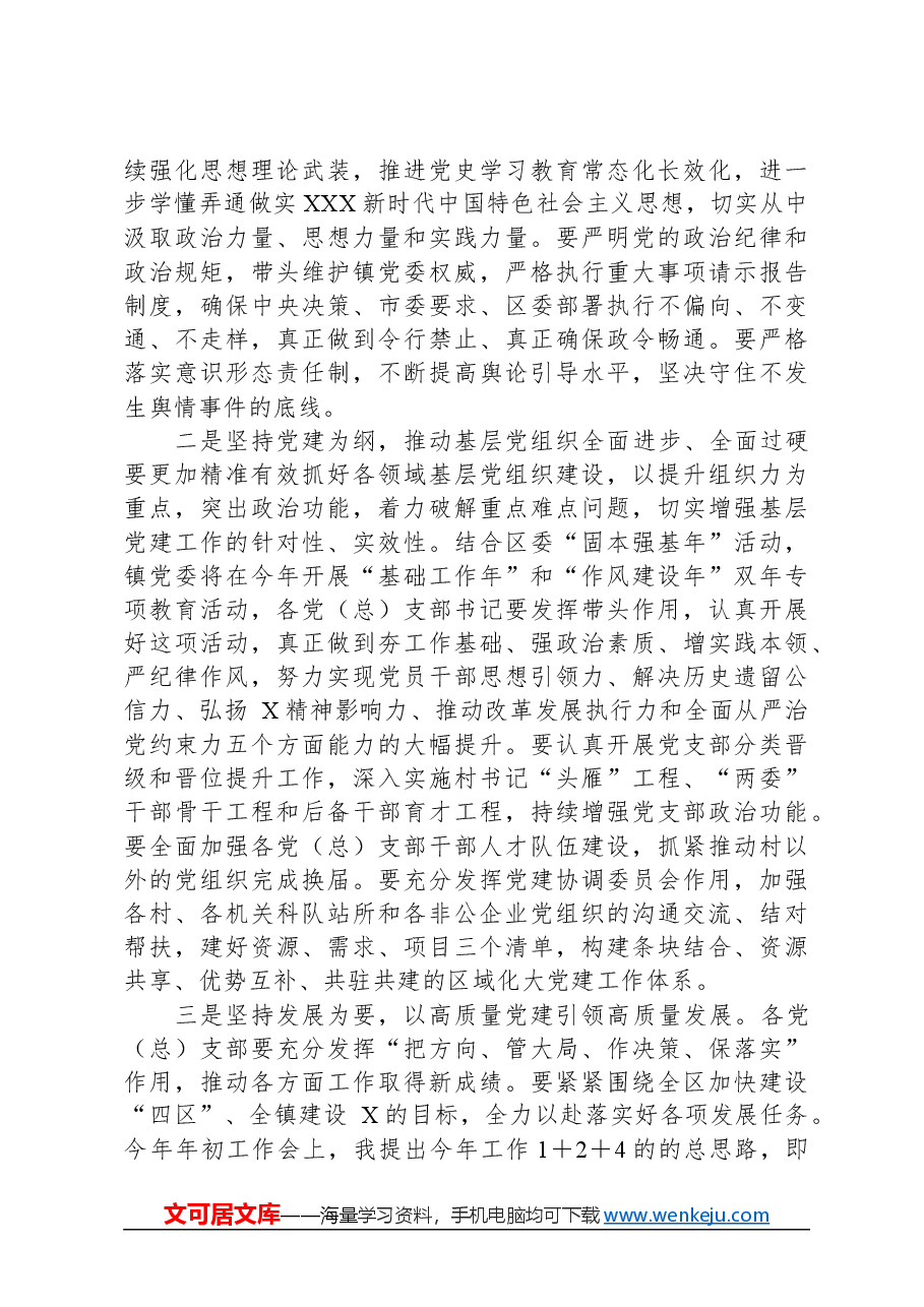 在基层党组织书记述职会上的点评讲话.docx,第2页预览