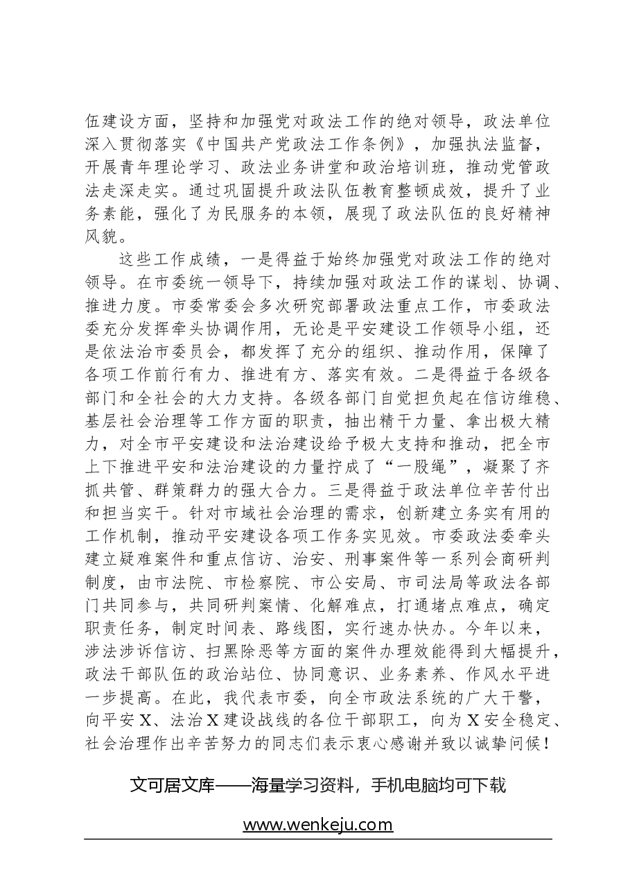 市委书记在市委政法工作会议上的讲话.docx,第3页预览