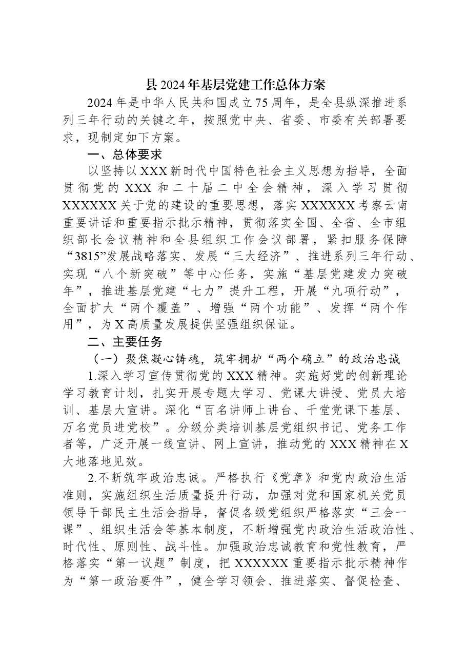 县2024年基层党建工作总体方案.docx,第1页预览