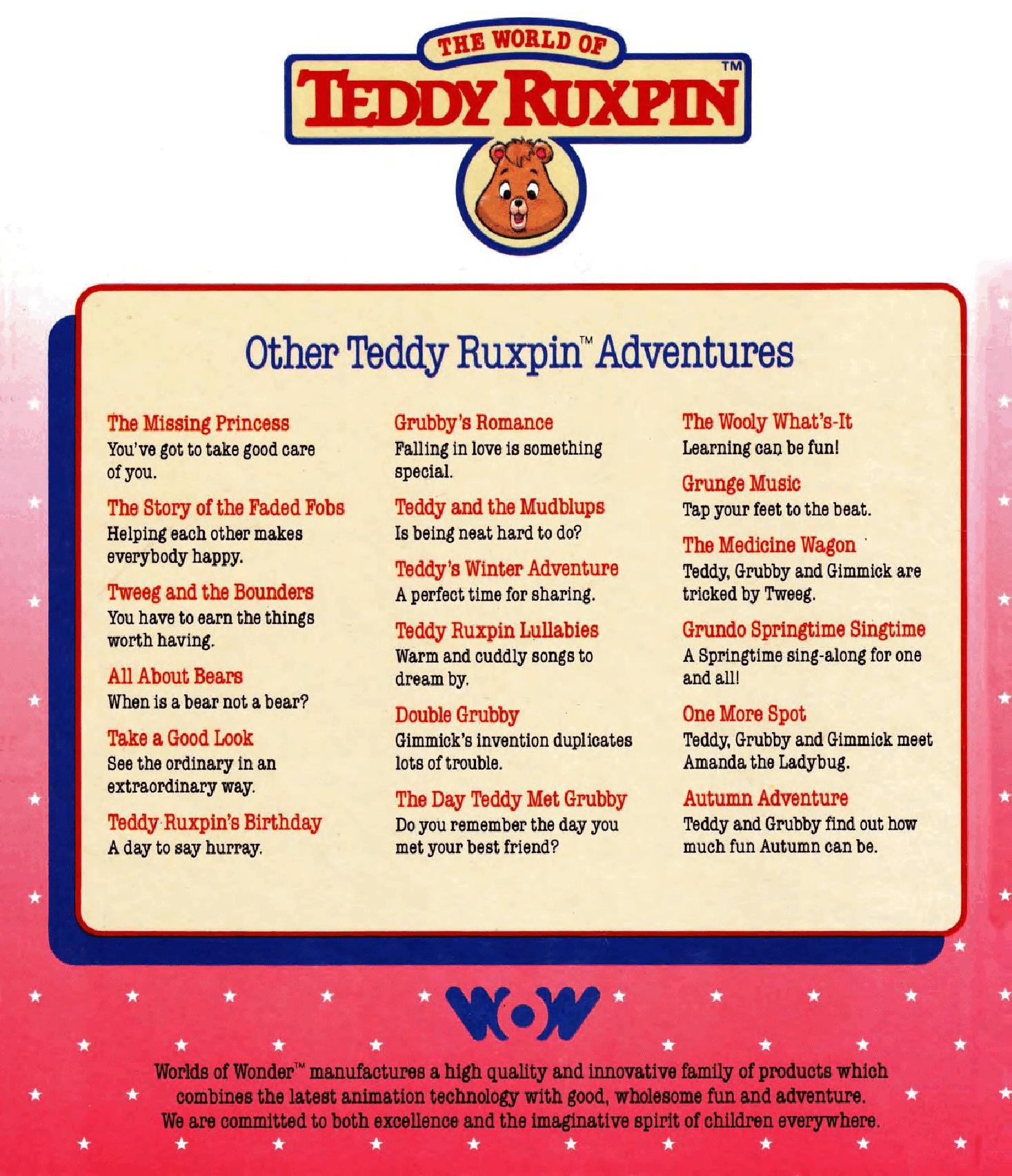 Teddy Ruxpin - Uncle Grubby(1985 - Worlds of Wonder - c2c - getfreedregs).pdf,第2页预览