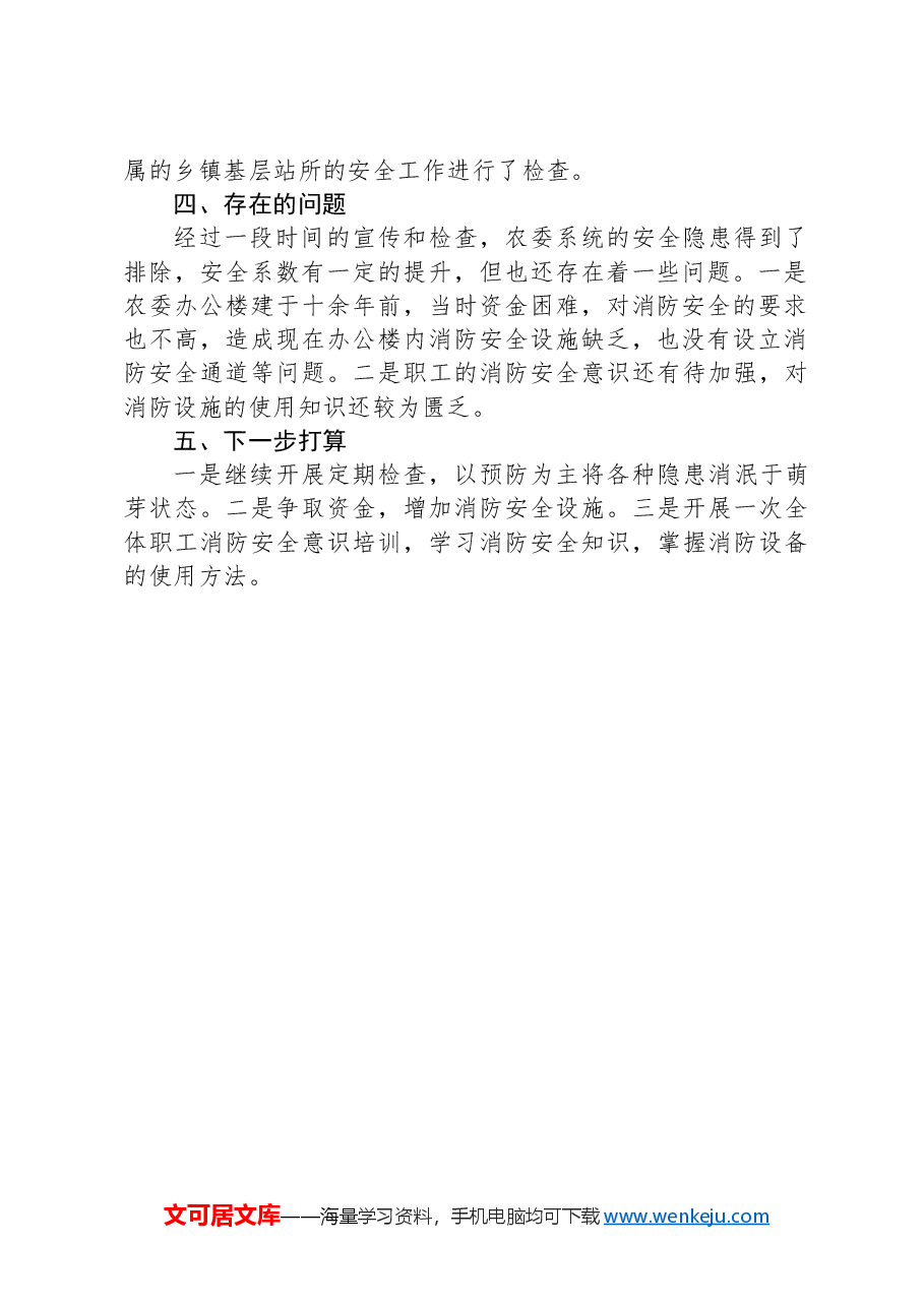 市农委关于消防安全大检查工作报告.docx,第2页预览