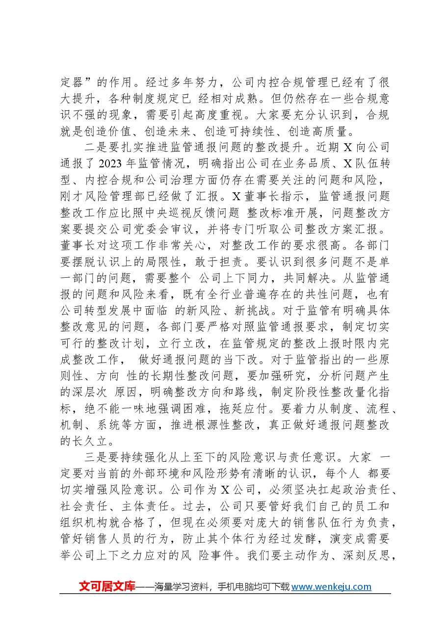 2024年在公司风险管理委员会上的风控讲话.docx,第2页预览