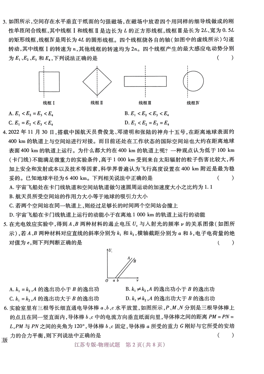 高考押题卷2023--江苏专版-物理.pdf,第2页预览
