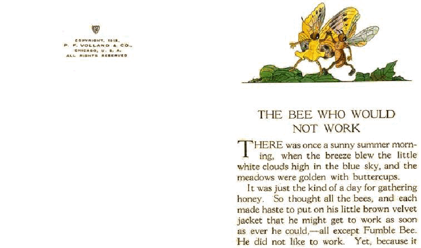 The Bee Who Would Not Work (P. F. Volland & Co) (1913) (childrensbooksonline.org).pdf,第3页预览