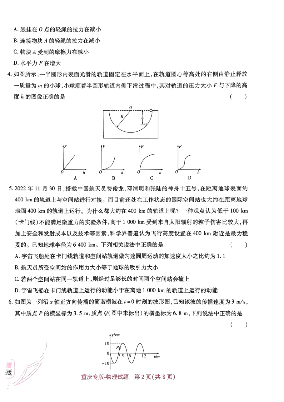 高考押题卷2023-重庆专版-物理.pdf，第2页预览