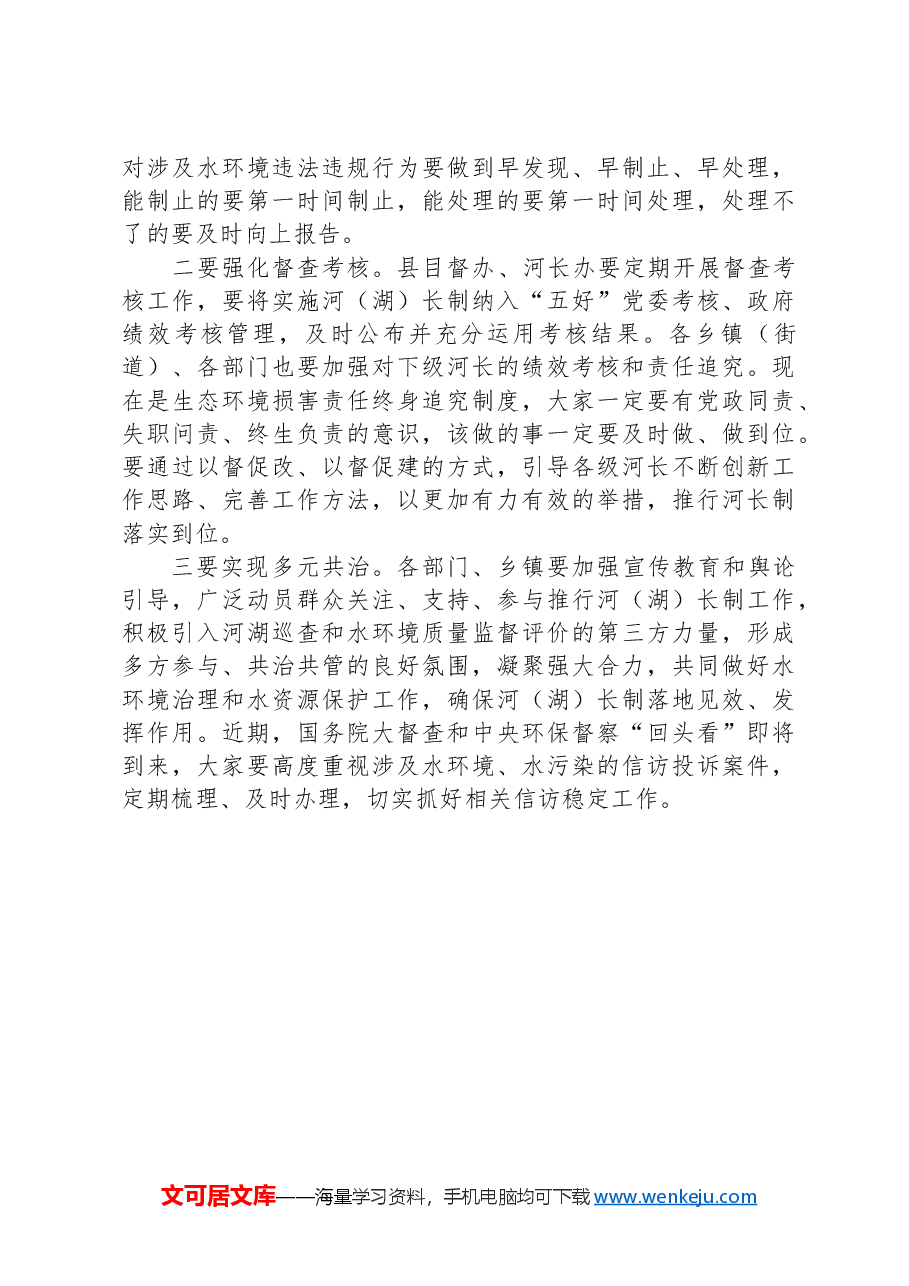 在河（湖）长制工作推进会上的讲话.docx，第3页预览