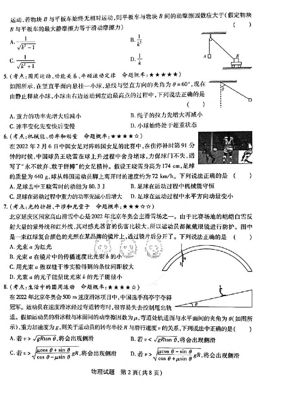 【2022年】高考押题卷王后雄-倍多分押题卷-物理【新高考版】.pdf，第2页预览