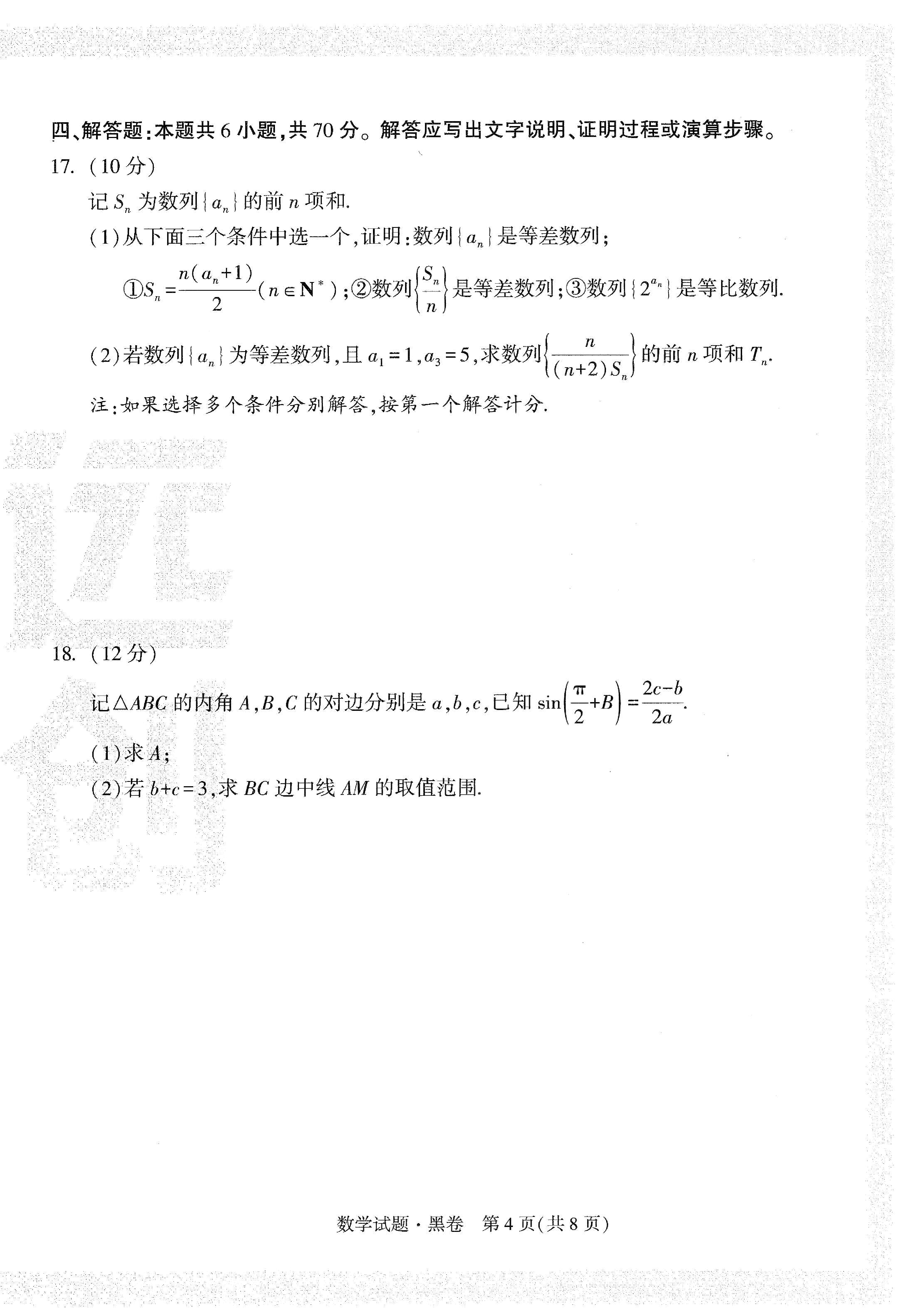 【23押题卷丨黑白卷丨新高考】数学黑卷+白卷.pdf,第4页预览
