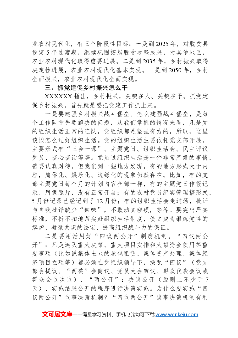 党课：坚持党建引领+促进乡村振兴.docx，第4页预览
