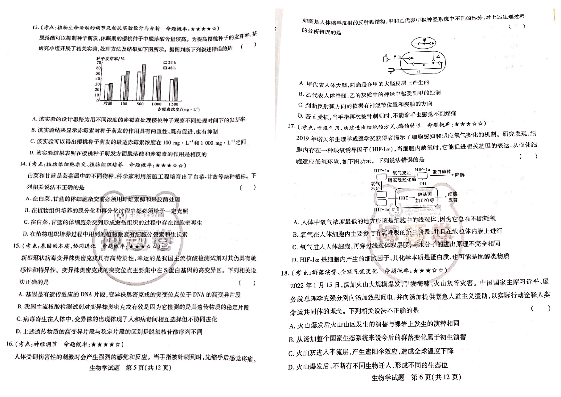 【2022年】高考押题卷王后雄-倍多分押题卷-生物【新高考版】.pdf,第3页预览